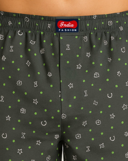 Mystic Night cotton stretch boxer shorts symbol print