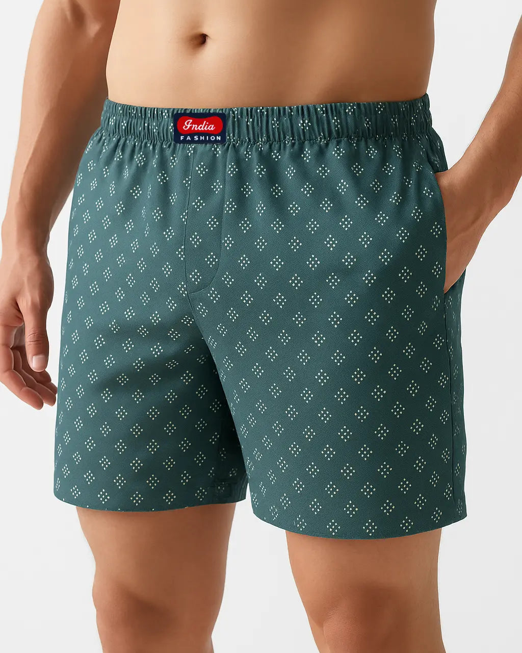 Mint Geo premium boxer shorts dotted squares