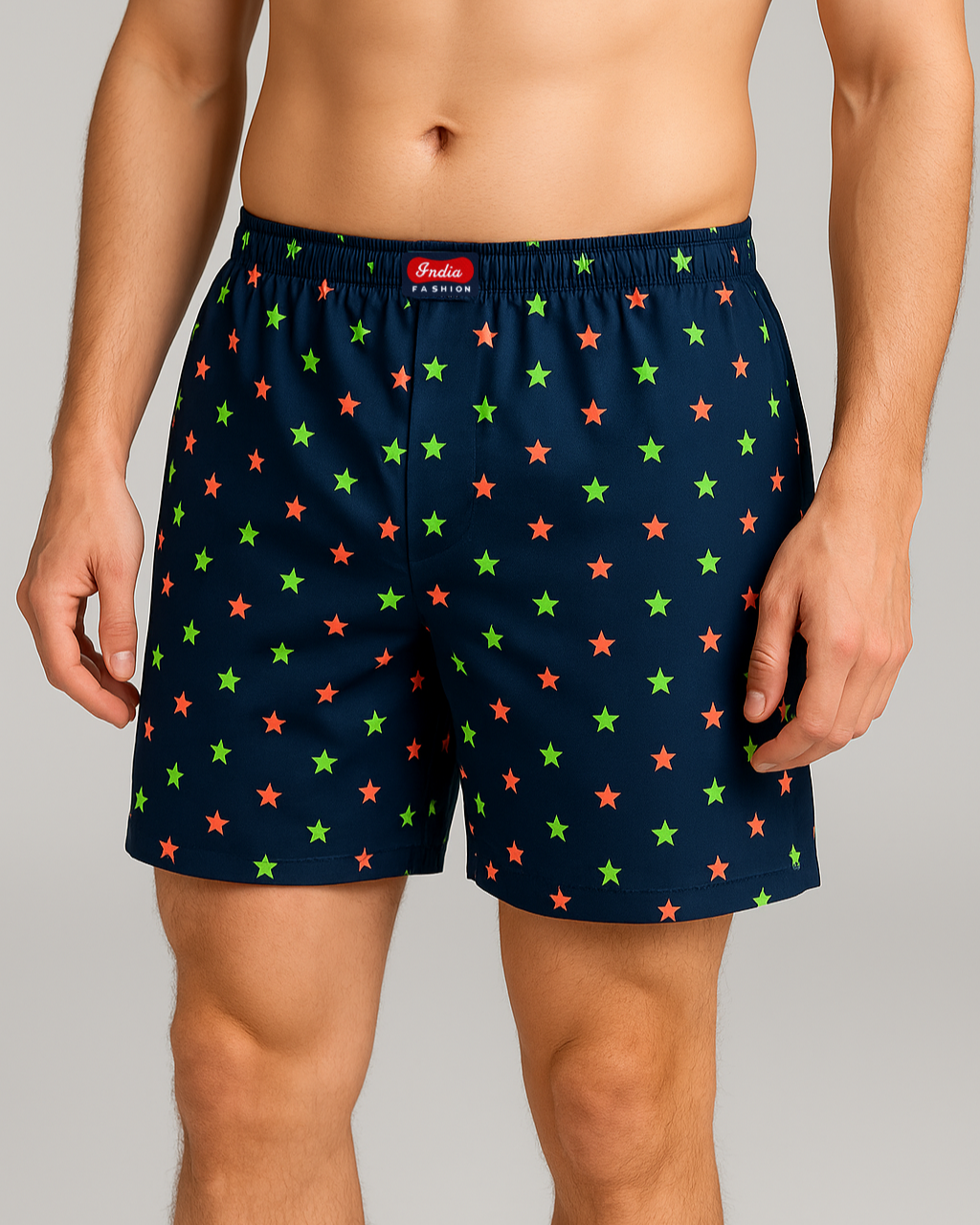 Star Haze soft cotton boxer shorts neon stars