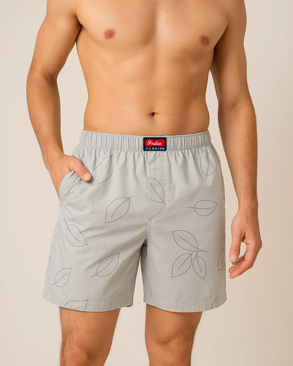 Calm Drift lightweight boxer shorts leaf print