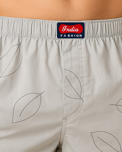 Calm Drift lightweight boxer shorts leaf print