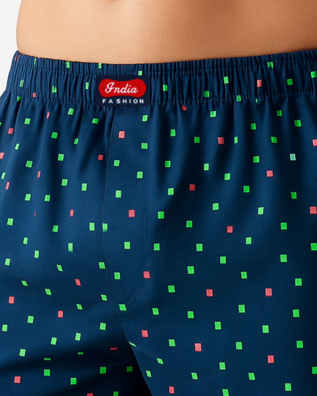Pixel Dash cotton comfort boxer shorts grid print
