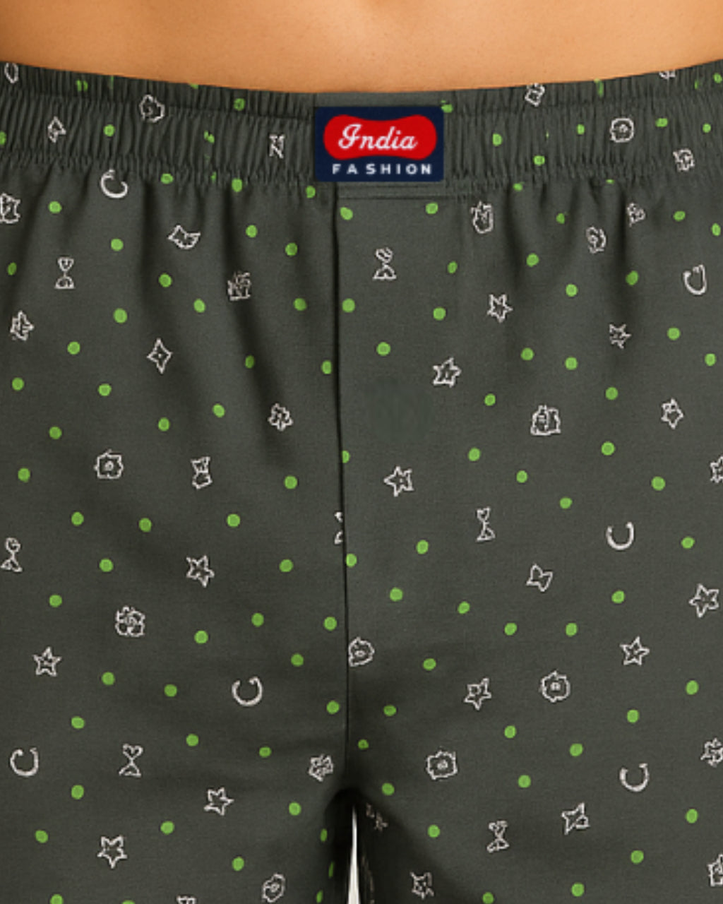 Mystic Night cotton stretch boxer shorts symbol print